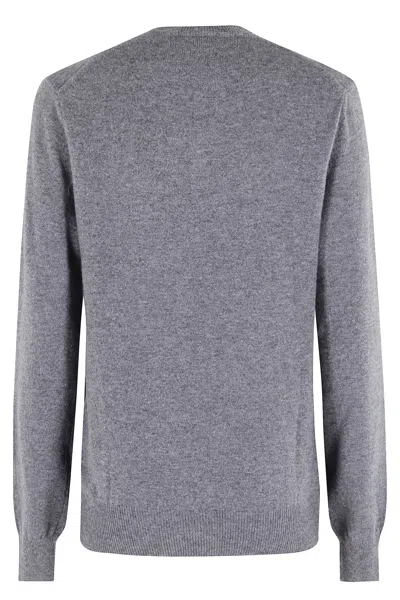 Comme Des Garçons Play Knit Rhinestone Emblem In Gray