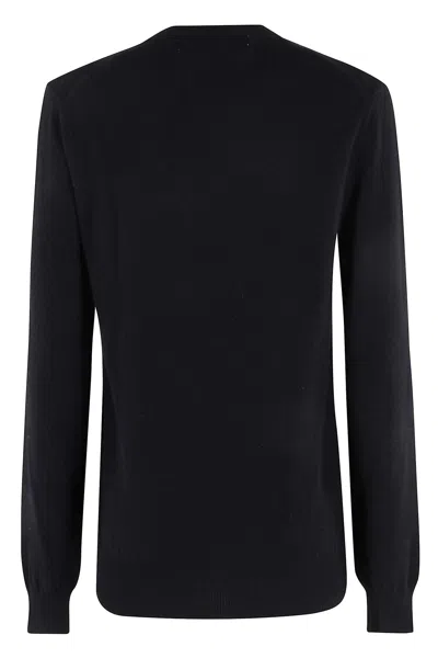 Comme Des Garçons Play Knit Rhinestone Emblem In Black