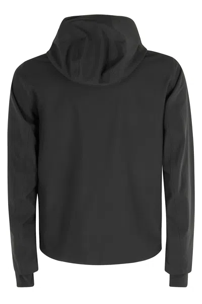 K-way Fitted Black Water-repellent Jacket With Adjustable Hem And Fleece Interior In Black