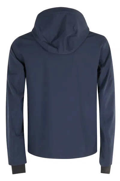 K-way Bonded Water-repellent Jacket With Adjustable Hem And Fleece Lining In Blue