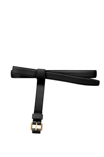Moschino Bow-detail Leather Belt In Black
