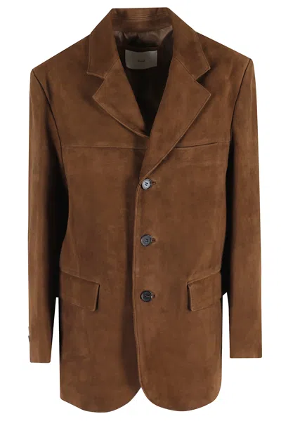 Dunst Suede Tailored Half Jacket In Brown