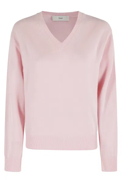 Dunst Unisex Cahsmere V Neck Sweater In Pink