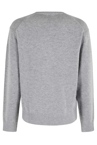 Dunst Unisex Cahsmere V Neck Sweater In Gray