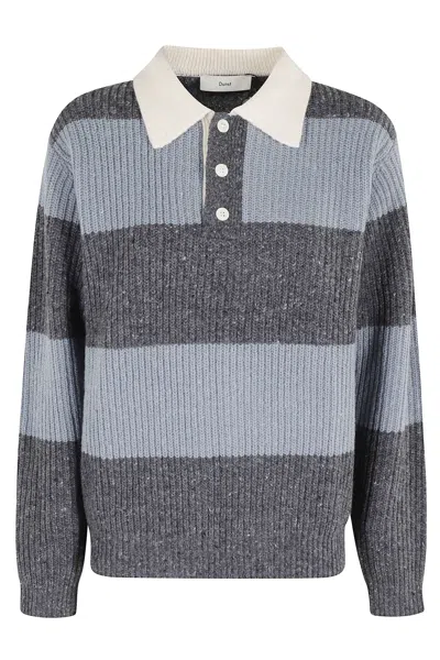 Dunst Chunky Rugby Sweater In Gray