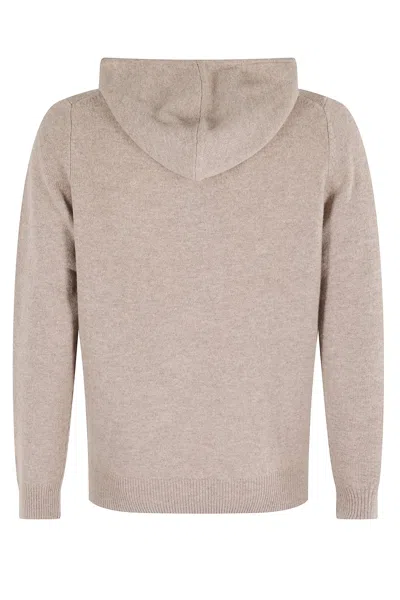 Mc2 Saint Barth Hooded Knit In Neutral