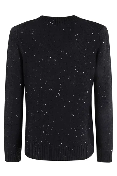 Mc2 Saint Barth Eleara Sequin-embellished Sweater In Black