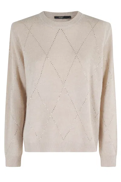 Seventy Diamond-pattern Sequin-embellished Sweater In Neutral