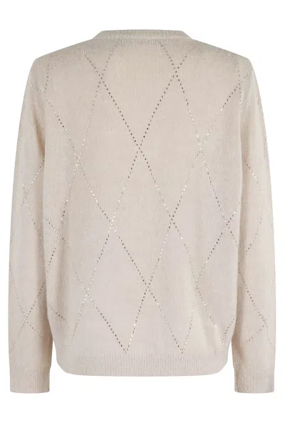 Seventy Diamond-pattern Sequin-embellished Sweater In Neutral
