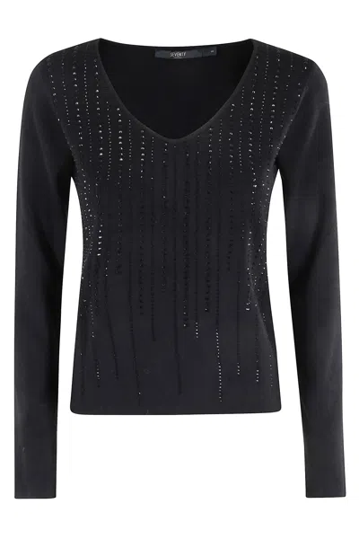 Seventy Madonna Neck T-shirt In Black