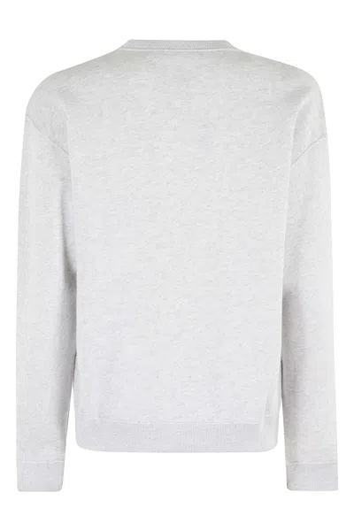 Polo Ralph Lauren Brushed Cotton Blend Sweatshirt With Iconic Polo Bear Print In Gray
