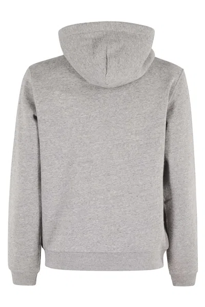 Polo Ralph Lauren Hooded Cotton Sweatshirt Front Pockets In Gray