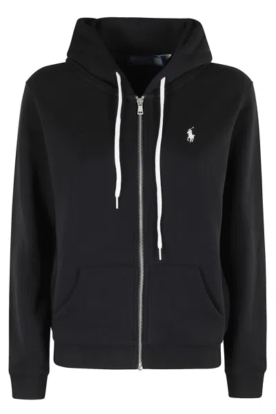 Polo Ralph Lauren Felpa In Misto Cotone Nero Donna In Black