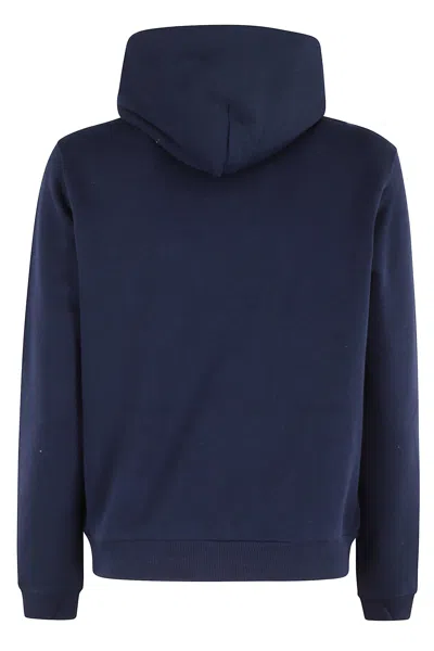 Polo Ralph Lauren Zip-up Hoodie With Drawstring Hood And Kangaroo Pockets In Blue