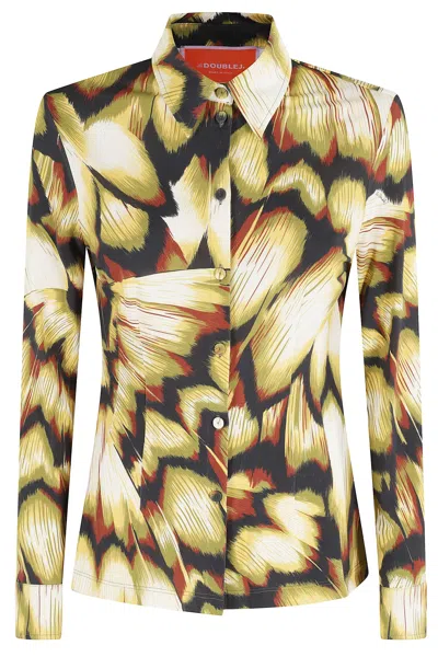 La Doublej Tailored Multicolored Abstract Print Shirt In Multi