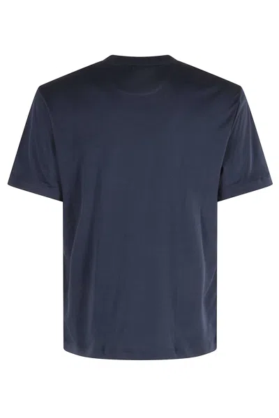 Eleventy Tshirt Girocollo Bordini In Blue