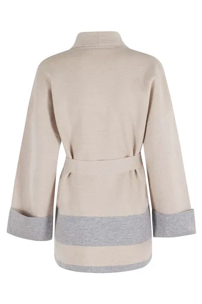 Max Mara Belted Cardigan In Neutral