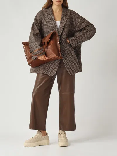 Nine In The Morning Pocket Check Jacket In Brown