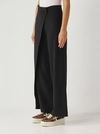 Nine In The Morning Luize Crossed Pant Trousers In Black