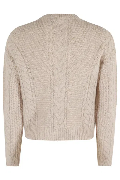 Max Mara Studio Boxy Sweater In Blended Alpaca In Neutral