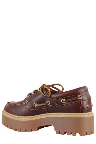 Timberland Stone Street Leather Platform Loafers In Brown