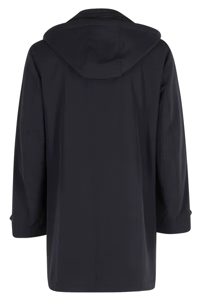 Fay Morning Coat Travel In Jersey Stretch In Blue