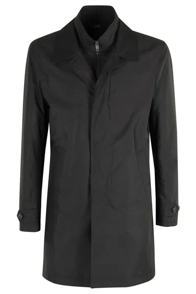 Fay Morning Waterproof Coat With High Collar In Black