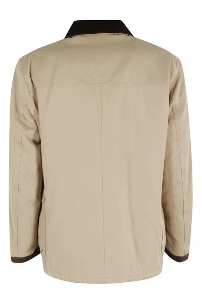 Fay 4 Hooks Archive Jacket In Sand Cotton Fabric In Neutral
