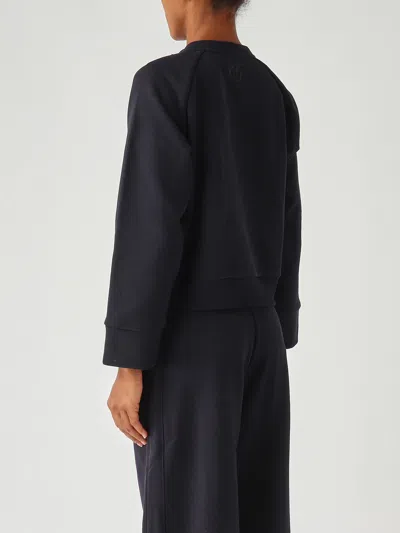 Pinko Crewneck Sweatshirt With Buttons In Blue