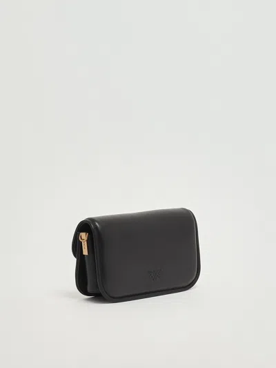Pinko Love Box Baguette Nappa Clutch In Black