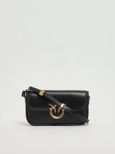 Pinko Love Box Baguette Nappa Clutch In Black