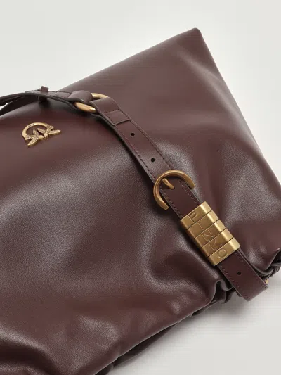 Pinko Maxy Clutch + Tracolla Clutch In Brown