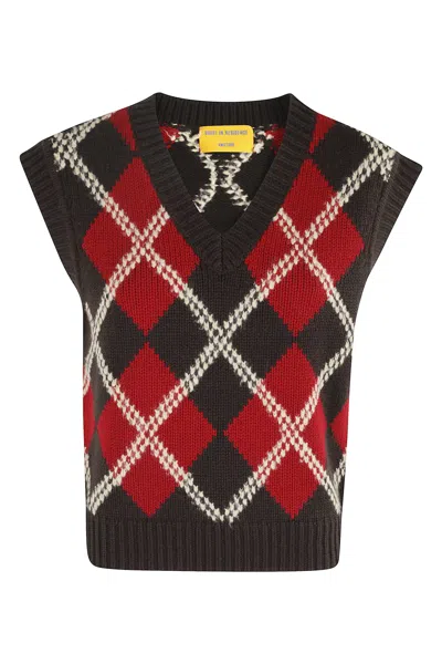 Guest In Residence Argyle Checked Wool And Cashmere-blend Vest In Multi