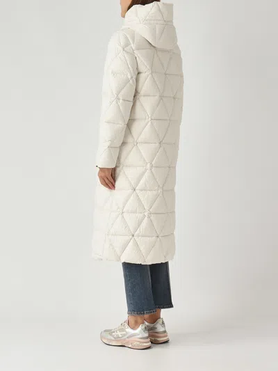 K-way Quilted Thermo Microfiber Coat With Adjustable Hood In Neutral