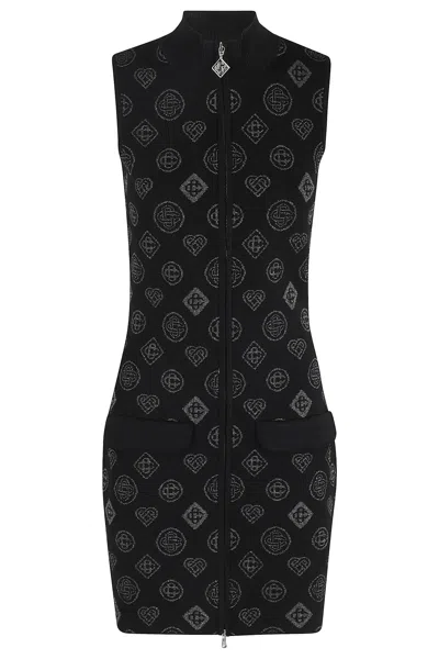 Casablanca Citi Jacquard Dress In Black