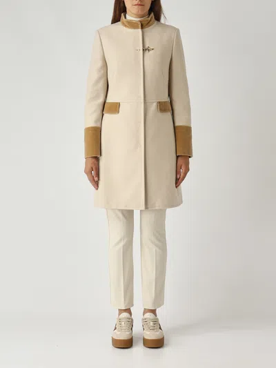 Fay Cappotto Monopetto 1 Gancio Coat In Neutral