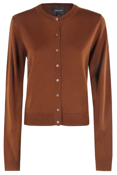 Herskind Roselle Buttoned Cardigan In Brown