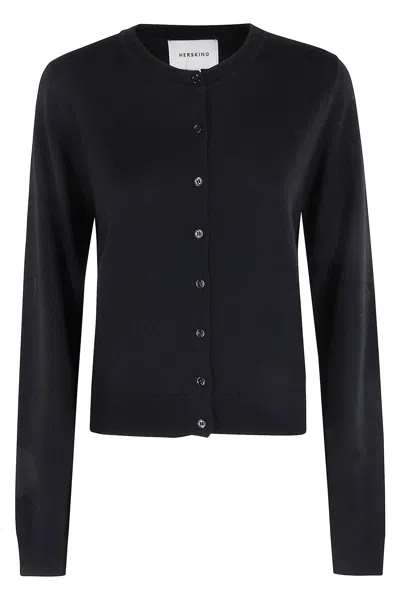 Herskind Roselle Button-front Cardigan In Black