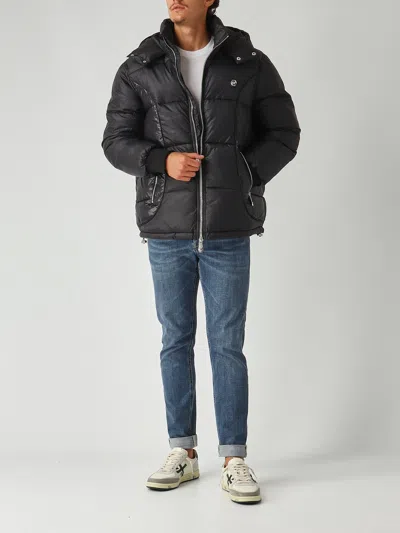 Philipp Plein Logo Patch Down Jacket In Black