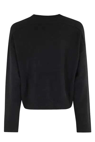 Loulou Studio Anzor Lds V Neck Boxy Sweater In Black