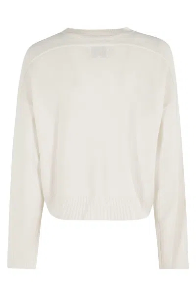 Loulou Studio Anzor Lds V Neck Boxy Sweater In Neutral