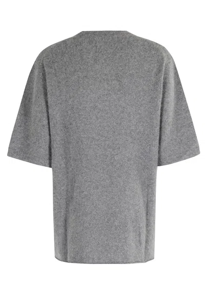 Loulou Studio Raven Short Sleeve Sweater In Gray