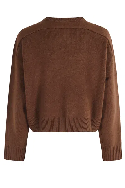 Loulou Studio Bruzzi Lds Cropped Sweater In Brown