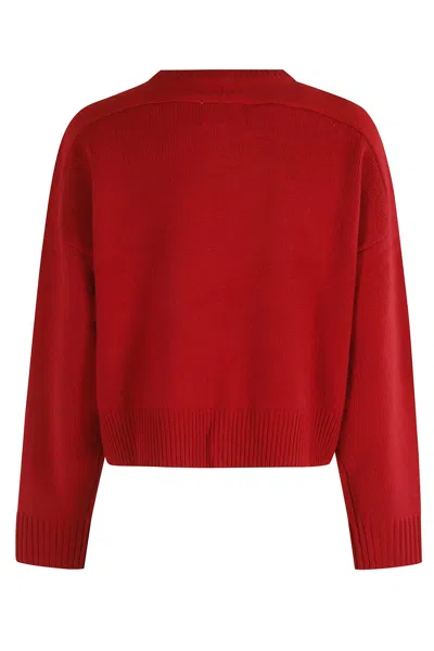 Loulou Studio Bruzzi Lds Cropped Sweater In Red
