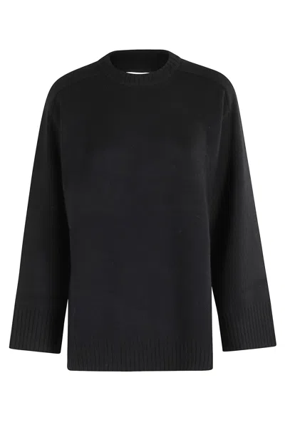 Loulou Studio Black Wool Blend Oversize Safi Sweater In Black