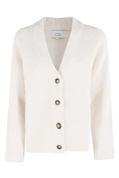Loulou Studio Lynn V Neck Cardigan In White