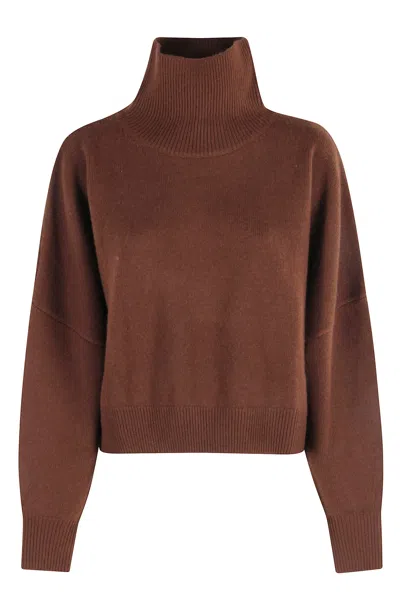 Loulou Studio Luke Stand Collar Sweater In Brown