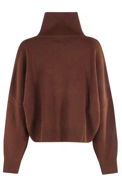 Loulou Studio Luke Stand Collar Sweater In Brown