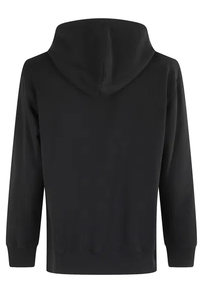 Mm6 Maison Margiela Mm6 By Maison Margiela Emblazoned Black Hoodie With Drawstring And Ribbed Finishes In Black