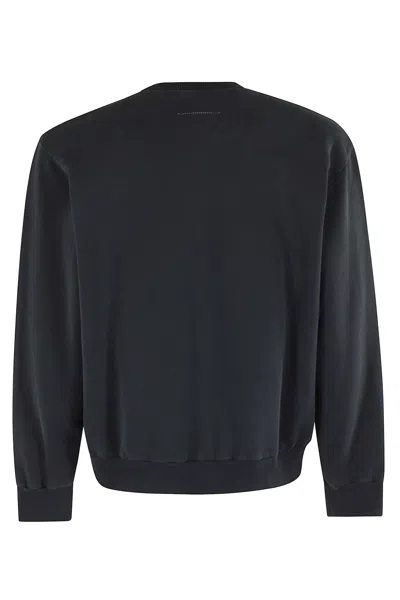 Mm6 Maison Margiela Mm6 By Maison Margiela Wool Taped Label Crewneck Sweater In Black
